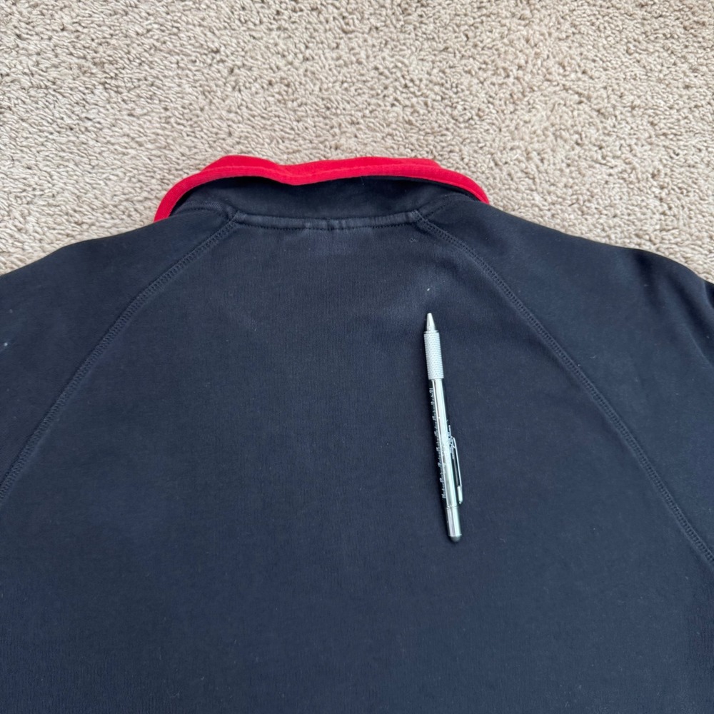 Grant Thomas Pullover Mens L 1/4 Zip Black and Red Cotton Sweatshirt Top Read - Picture 8 of 11